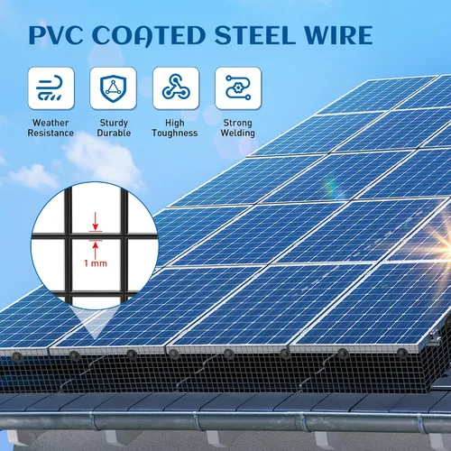 Vista 2 de ZeroPone Panel solar de 6 pulgadas x 50 pies, protector de aves para paneles solares con 50 sujetadores de acero inoxidable, rollo de alambre