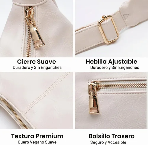 Vista 6 de Hobo Bags for Women Soft Vegan Leather Slouchy Shoulder Bag Everyday Purse Beige