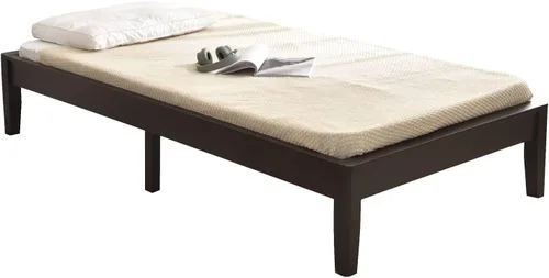 Vista 13 de Better Home Products Stella - Marco de cama individual de madera de pino maciza, color caoba
