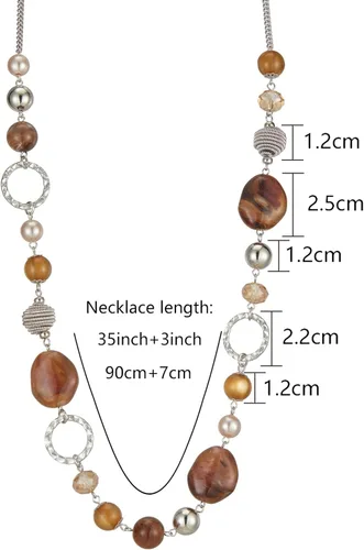 Vista 6 de Pearl & Club - Collar largo con cuentas para mujer