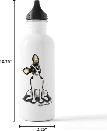 Vista 6 de CafePress Rat Terrier Sit Pretty - Botella de agua (acero inoxidable, 1 botella de agua de 1,0 L)