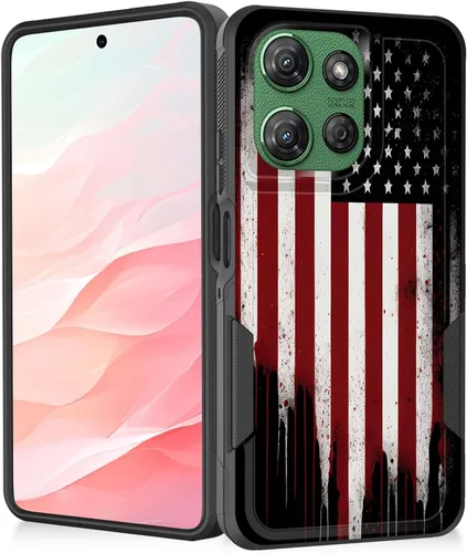 Vista 156 de Funda para Moto G Play 4G 2024, resistente de doble capa híbrida de policarbonato duro, goma suave, a prueba de golpes, funda protectora resistente