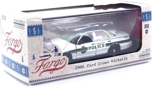 Vista 4 de Greenlight 2006 Crown Victoria Police Interceptor Blanco y Verde Duluth Policía Escala 1:43