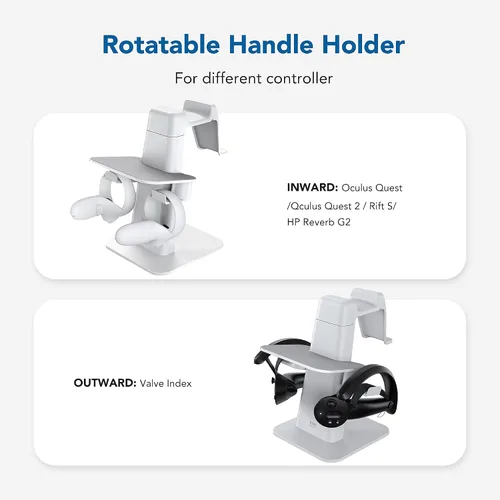 Vista 4 de KIWI design Accesorios de soporte de realidad virtual y accesorios de cubierta de agarraderas de controlador compatibles con Quest 2