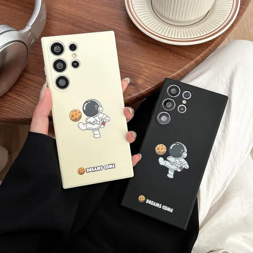 Vista 16 de Yonds Queen para Samsung Galaxy S21 Funda Linda, Cubierta de Parachoques Elegante con Diseño de Astronauta de Dibujos Animados, Espacio, Luna