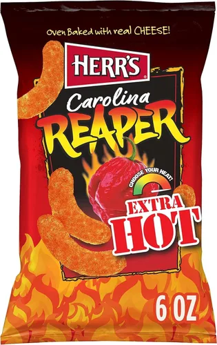 Vista 9 de Herr's Snacks – Snacks picantes sin gluten para adultos y niños – Carolina Reaper Cheese Curls – 6 onzas (paquete de 6)