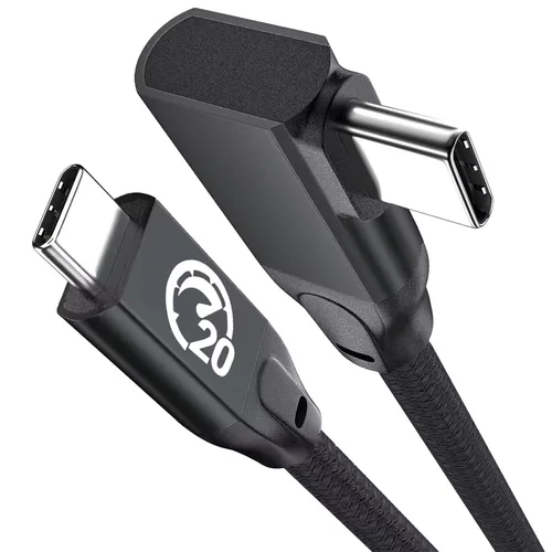 Vista 9 de UseBean Cable USB C de 90 Grados 0.5 Pies, 6 Pulgadas Corto USBC a USBC 3.2 Gen2 20Gbps Cable de Ángulo Recto, Video 4K Carga 100W, Cable Cargador