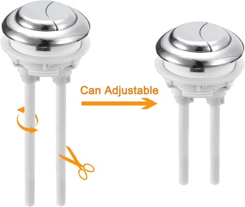 Vista 4 de uxcell Botón de tanque de inodoro con doble pulsador, botón de repuesto ajustable para tanque de agua de inodoro de 1.890 in (1.89 pulgadas)