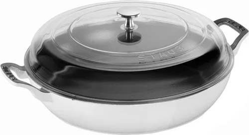 Vista 18 de Staub - Cazuela de hierro fundido de 3.5 cuartos con tapa de cristal