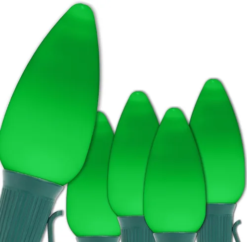 Vista 34 de Wintergreen Lighting 25 C9 OptiCore - Luces LED de Navidad para exteriores de alta resistencia, tira de luces de Navidad comerciales; cable verde