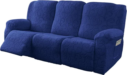 Vista 16 de Funda para Sillón Reclinable de 4 Piezas Elástica, Funda Deslizable de Sofá, Cubierta de Sofá para Sofá Reclinable de 1 Asiento, Protector
