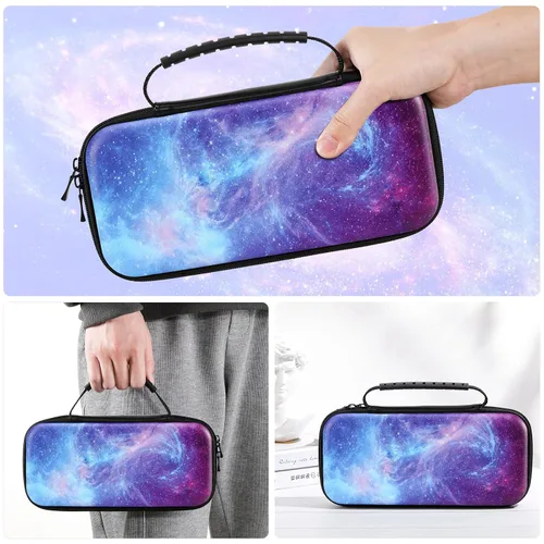 Vista 7 de MoKo Carrying Case for Nintendo Switch OLEDNintendo Switch, Hard Shell Portable Travel Case with 10 Game Card Slots, Gorgeous Starry Sky