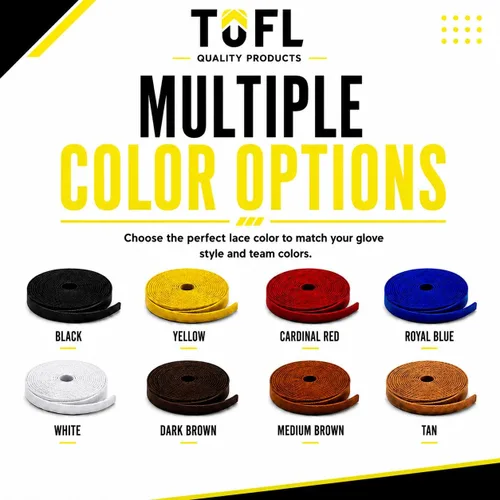 Vista 7 de TOFL 72" Baseball Glove Lace Strips - Flat Shaped Cowhide Leather Lacing for Gloves, Mitts & DIY Repair