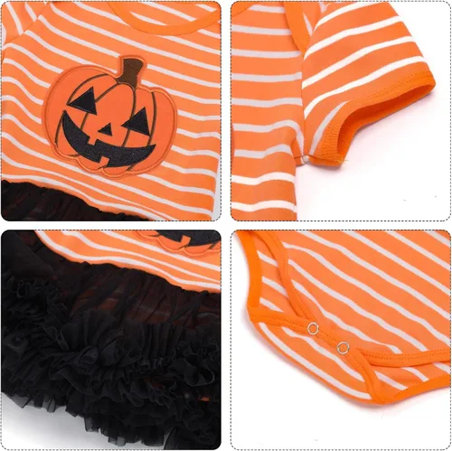 Vista 4 de Mameluco de Halloween para bebés y niñas falda tutú disfraz de cosplay de cumpleaños