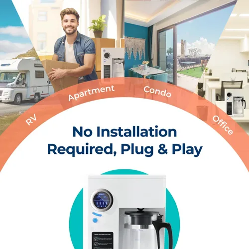 Vista 3 de Bluevua RO100ROPOT - Filtro de agua para encimera con sistema de ósmosis inversa, purificación de 4 etapas, filtración de ósmosis inversa, 2:1 puro