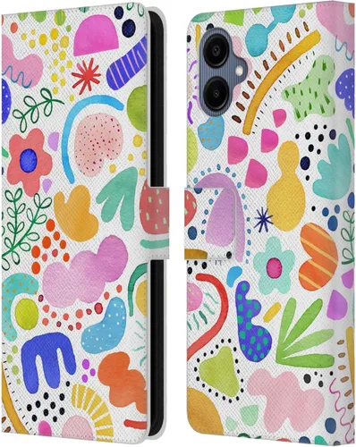 Vista 175 de Head Case Designs Officially Licensed Ninola Brushstrokes Black Summer Patterns Leather Wallet Case Compatible with Samsung Galaxy A07 4G