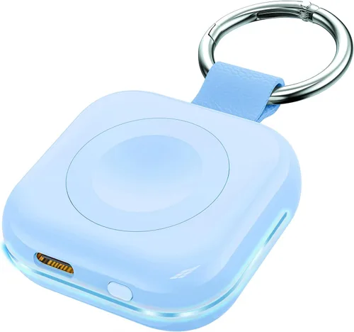 Vista 14 de HUOTO - Cargador portátil para Apple Watch, cargador magnético inalámbrico para iWatch de 1200 mAh, batería externa para viajes, llavero