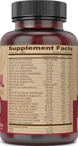 Vista 4 de DEVA Suplemento multivitamínico prenatal vegano y mineral, fórmula única al día, vitaminas A, C, D, E, K, complejo B, con folato y hierro quelado