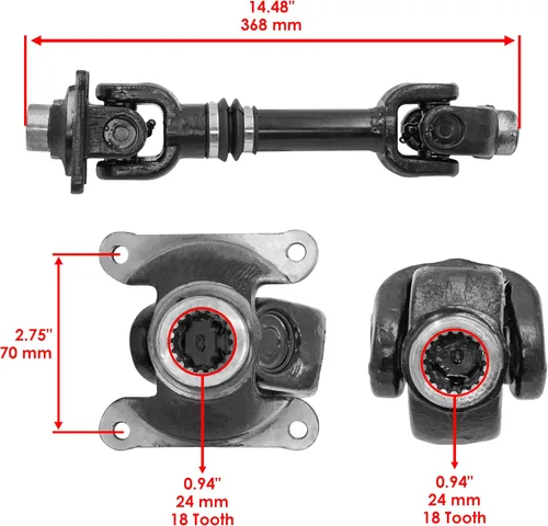 Vista 2 de Caltric Hélice Trasera Eje Impulsora Bombardier Compatible con Can-am Outlander 800 4X4 XT 2006 2007 2008