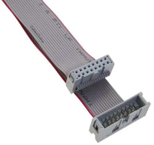 Vista 3 de CablesOnline, cable de extensión de cinta plana IDC de 16 hilos de 16 pines (2x8) de 0.100 in de paso de 4 pulgadas, FR-1604M