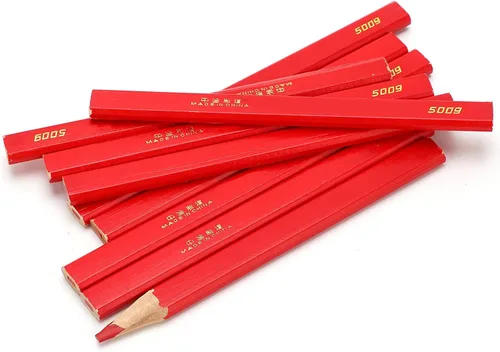 Vista 8 de Fafeicy Lápices de carpintero, 10 lápices de carpintero, lápices de carpintero, lápices octogonales de madera plana de 6.693 in, lápices