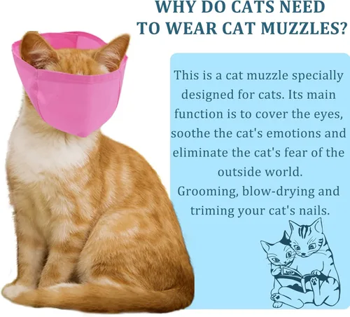 Vista 4 de 3 bozales para gatos, bozales de malla transpirable, bolsas de retención para aseo de gatos con bozal antimordeduras antimaullido para evitar que