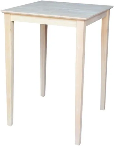 Vista 4 de IC International Concepts Mesa de comedor con parte superior de madera maciza, 30 pulgadas de alto, negro