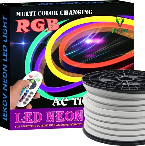 Vista 31 de Tira de luces LED de neón (110 – 120 V, 60 ledes/m, resistente al agua, 5050 SMD, con control remoto)