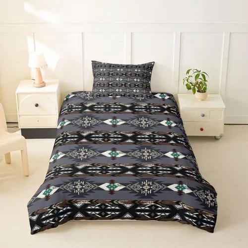 Vista 67 de Erosebridal Juego de funda de edredón estilo bohemio occidental tamaño individual, diseño de vaca atrapasueños del suroeste, juego de ropa de cama