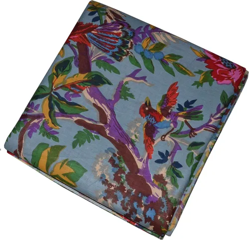 Vista 5 de Vedant Designs - Tela con estampado de bloques a mano, 100 % algodón, costura india (negro, 5 yardas)