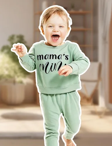 Vista 3 de Mikrdoo Conjunto de ropa para bebé y niña, conjunto de pantalones y tops para otoño e invierno