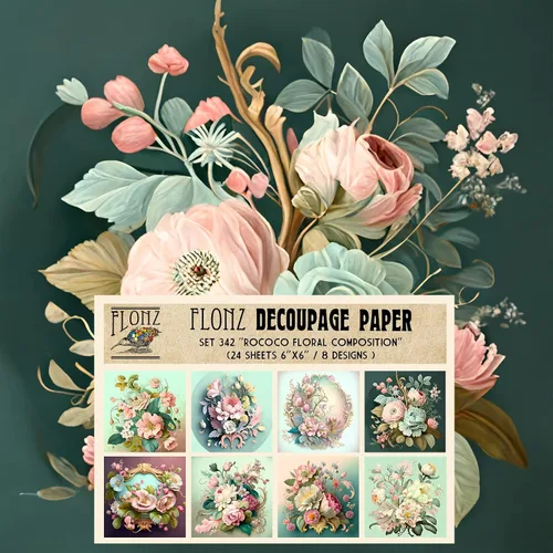 Vista 5 de Decoupage - Paquete de papel (24 hojas de 6 x 6 pulgadas) Secret Garden # Papel de patrón de estilo vintage para decoupage, manualidades y álbumes