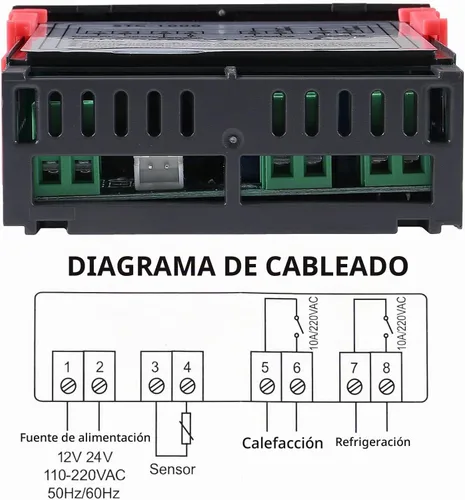 Vista 3 de 2 unids STC-1000 controlador de temperatura digital 12 V termostato incubadora termorregulador relé calefacción refrigeración con sensor cable