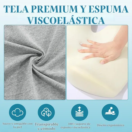 Vista 3 de BALAPET Juego de almohada de masaje y almohada de pecho, reposacabezas de masaje transpirable para cama con soporte de espuma viscoelástica, cojín
