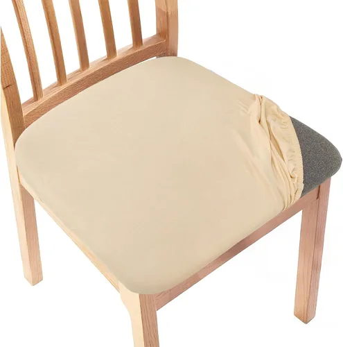 Vista 10 de Gute Fundas de asiento para silla, fundas de asiento para sillas de comedor con lazos, fundas elásticas de jacquard para sillas de comedor y cocina