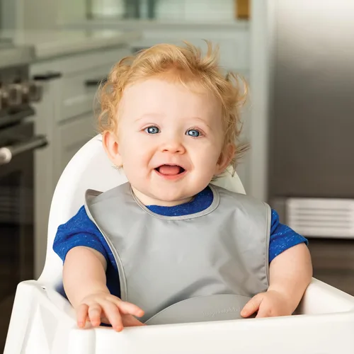 Vista 7 de Tiny Twinkle Baberos de bolsillo de silicona, impermeables, que atrapan los alimentos, a prueba de desorden para bebés de 6 a 24 meses, niños Pequeño