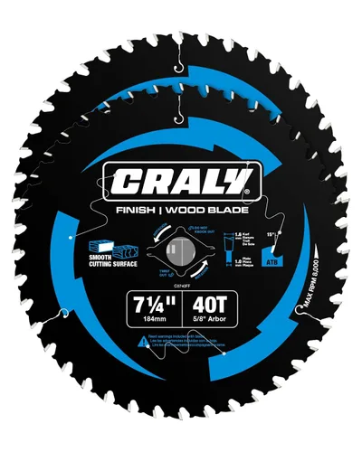 Vista 13 de CRALY Hoja de sierra circular para corte de madera de 6-1/2 pulgadas con 24 dientes, árbol de 5/8 pulgadas, con punta de carburo, corte fino