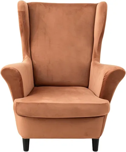 Vista 17 de Wingback - Funda elástica para silla, 2 piezas, con respaldo de ala, funda protectora de muebles impresa, suave con parte inferior elástica