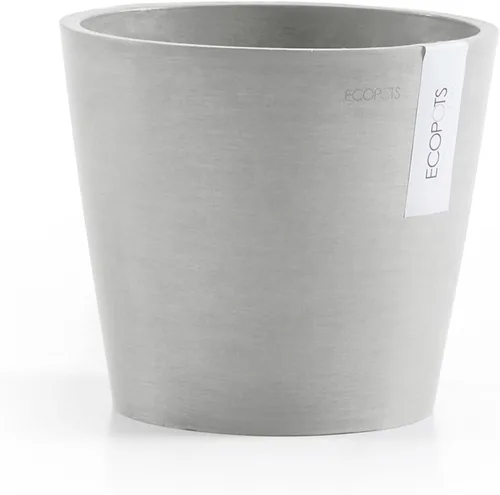 Vista 24 de Ecopots Amsterdam - Maceta redonda para flores, color gris oscuro, 8