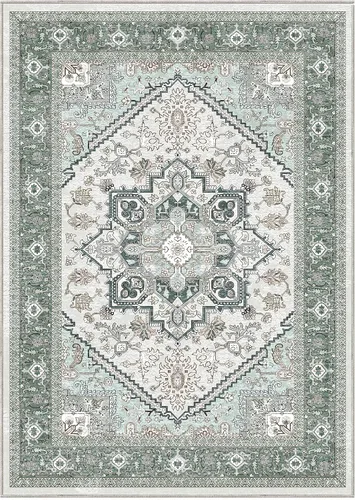 Vista 382 de OPPODREAM Alfombras suaves, pequeñas y lavables con parte trasera antideslizante, alfombra de cachemira sintética de pelo bajo, 2 x 3 pies, azul