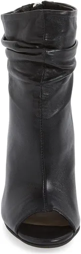 Vista 2 de FSJ Botas al tobillo con puntera abierta para mujer, tacones gruesos apilados, para fiesta, graduación, discoteca, noche, boda, vestido, talla 4-15