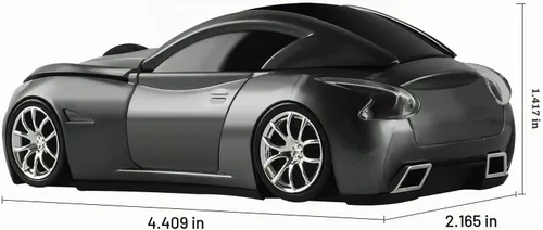 Vista 6 de elec Space Cool Sport Car Shape 2.4GHz Ratones inalámbricos ópticos inalámbricos con receptor USB para PC portátil 1600DPI 3 botones Gris