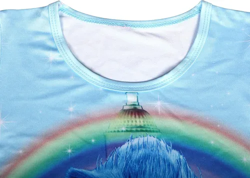 Vista 4 de Zapon Vestido de verano para niñas, vestido casual de princesa de dibujos animados, vestido de manga corta, 3-8 años
