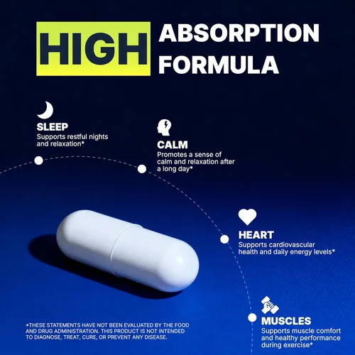 Vista 3 de Complejo triple de magnesio – 300 mg de magnesio de malato, glicinato y citrato – Apoya el alivio del estrés y el sueño, nervios y metabolismo
