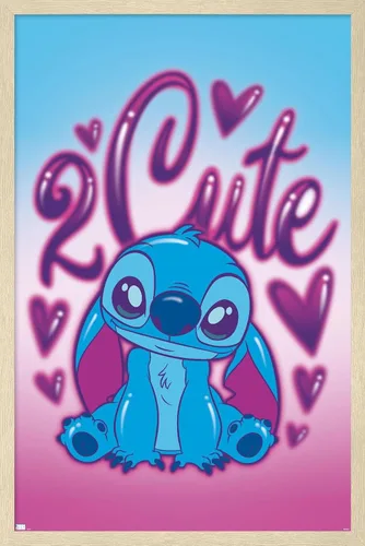 Vista 7 de Trends International Disney Lilo and Stitch - Póster de pared, 22.4 pulgadas de largo x 14.7 pulgadas, versión enmarcada en madera de granero