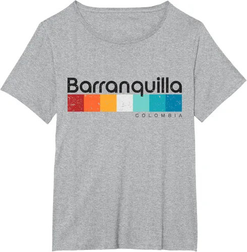 Vista 65 de Barranquilla Colombia - Camiseta de diseño vintage de estilo retro, Blanco, S