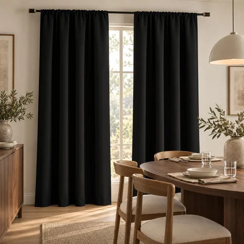 Vista 32 de IGEMAEVE Cortinas opacas para dormitorio, color beige, 52 pulgadas de ancho