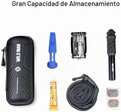 Vista 5 de Bolsa de herramientas de bicicleta Bolsa de almacenamiento de bicicleta de cuero PU Bolsa de herramientas de reparación de bicicletas MTB Bolsa