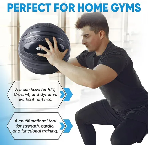 Vista 4 de bintiva Pelota de Golpe sin Rebote - Bola Pesada para Ejercicio con Peso para Rutinas de Entrenamiento y Fitness - Bola de Peso Muerto Medicinal