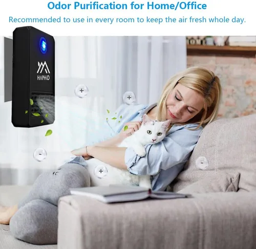 Vista 7 de Purificador de aire ionizador, desodorante de arena para gatos adopta tecnología de aniones con 8 cabezales de fibra de carbono con 40 millones